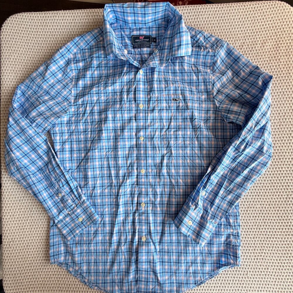 Vineyard Vines performance Classic fit Tucker Shirt Plaid Long Sleeve Medium